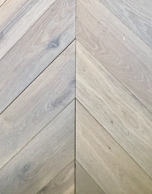 Silver Grey Chevron Parquet