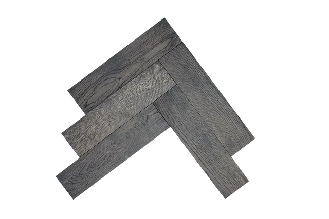 Black Burned Bromine Herringbone Parquet
