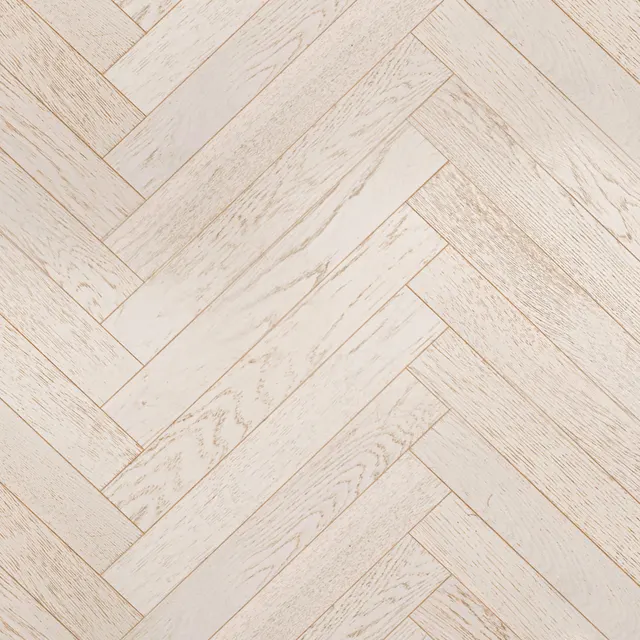 Intensive White Herringbone Parquet