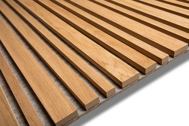 Oak Grey Felt Barcode Wood Wall Panel