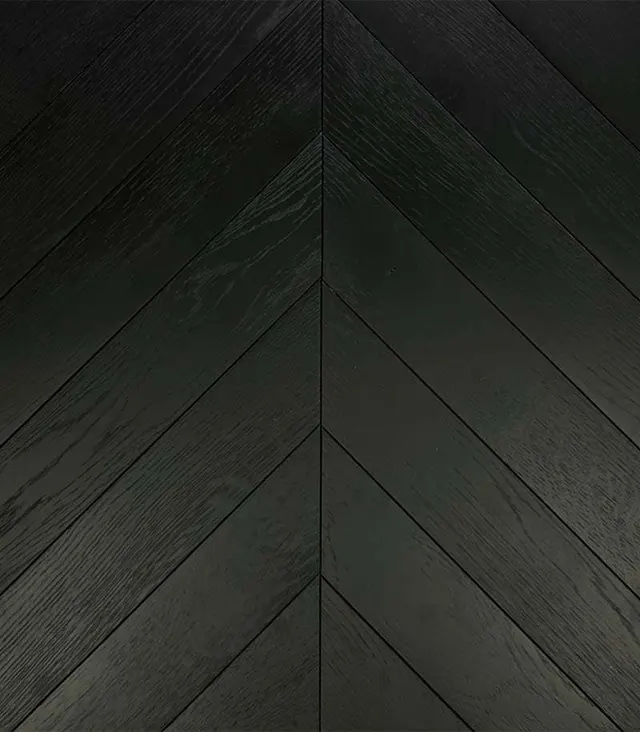 Deep Black Chevron Parquet