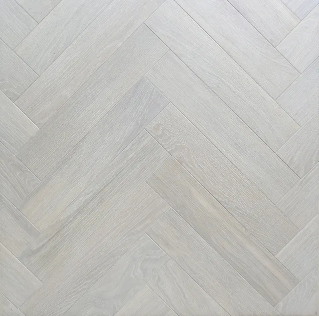 Polar White Herringbone Parquet