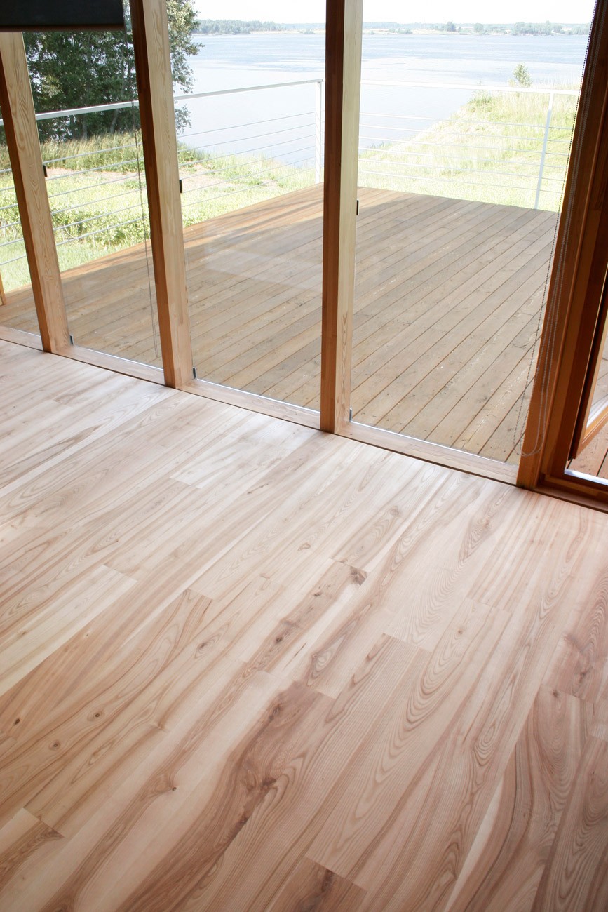 Ash engineered wood wide plank flooring