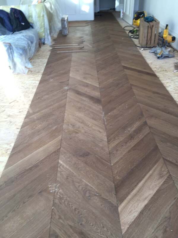 chevron pattern wood flooring Light Walnut
