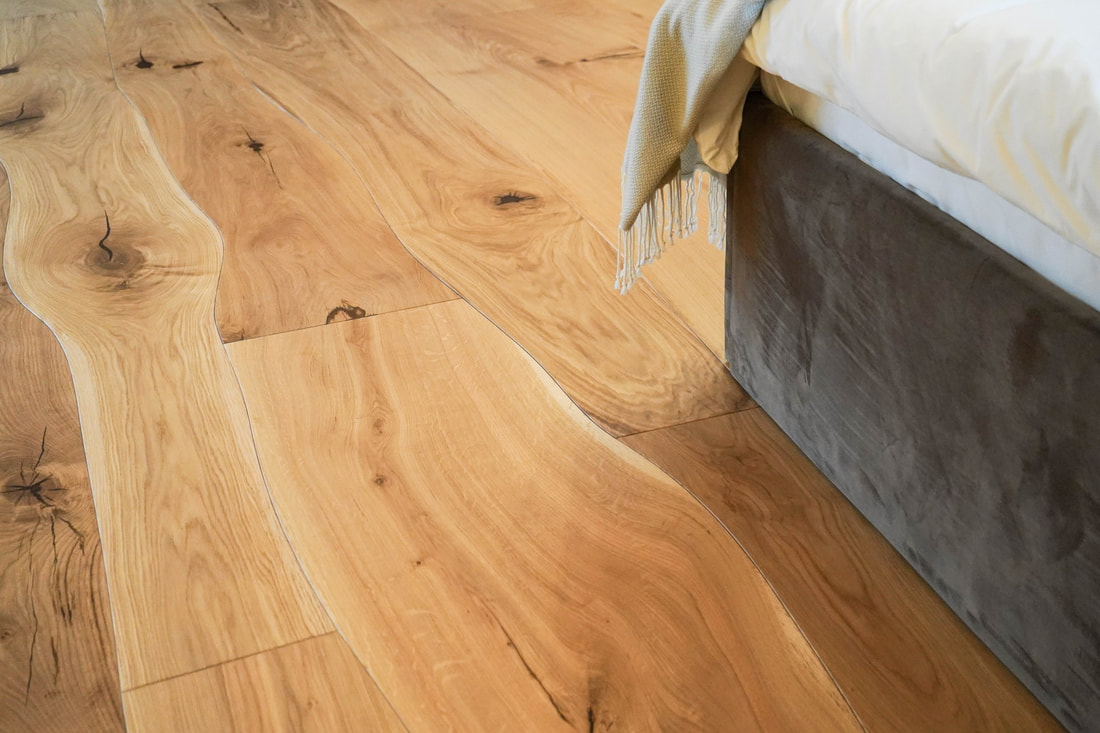 Curved edge oak flooring