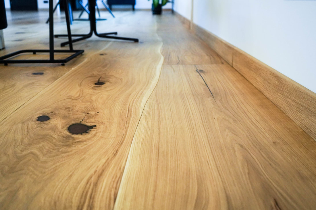 Curved edge oak wood flooring