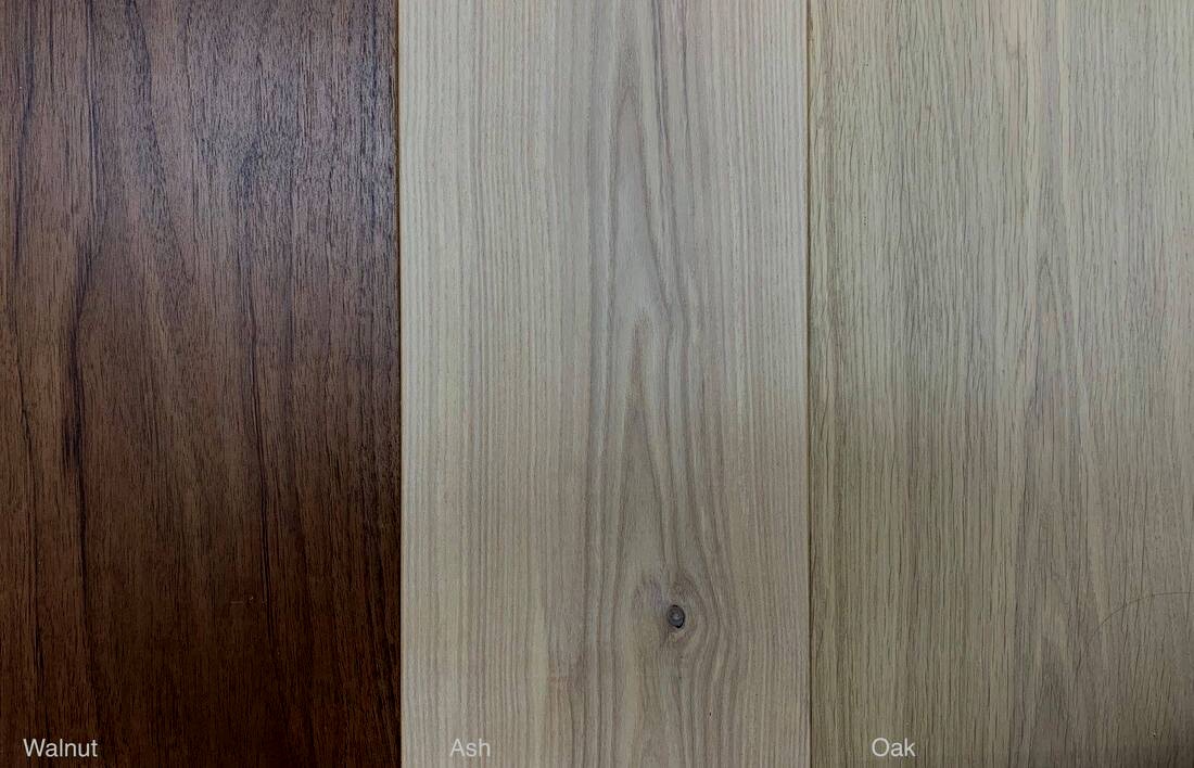 Ash, walnut and oak for wood flooring