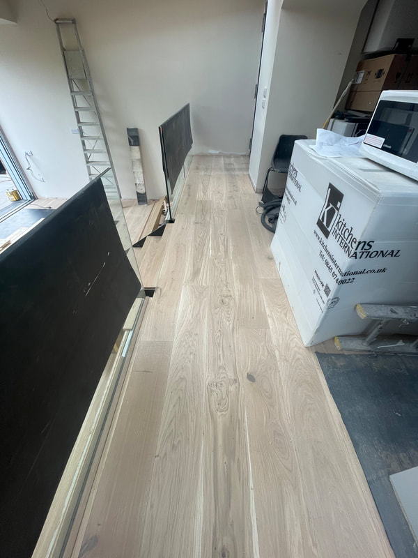 Engineered oak wide plank wood flooring