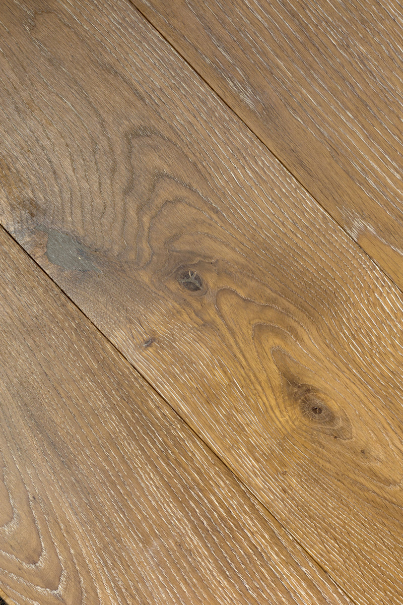 Engineered smoked oak wood flooring River Stone