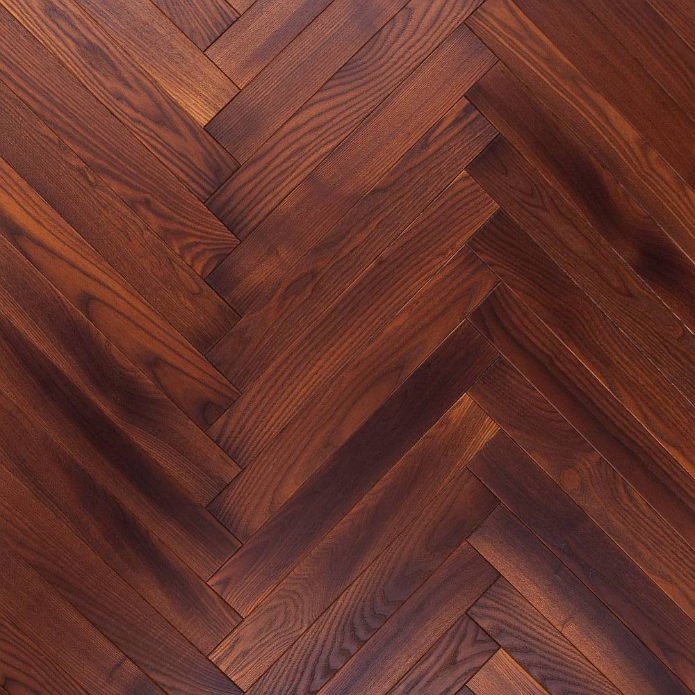 Ash Wood Flooring in Herringbone Parquet 