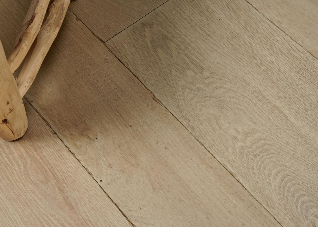 Beige engineered oak wood flooring 