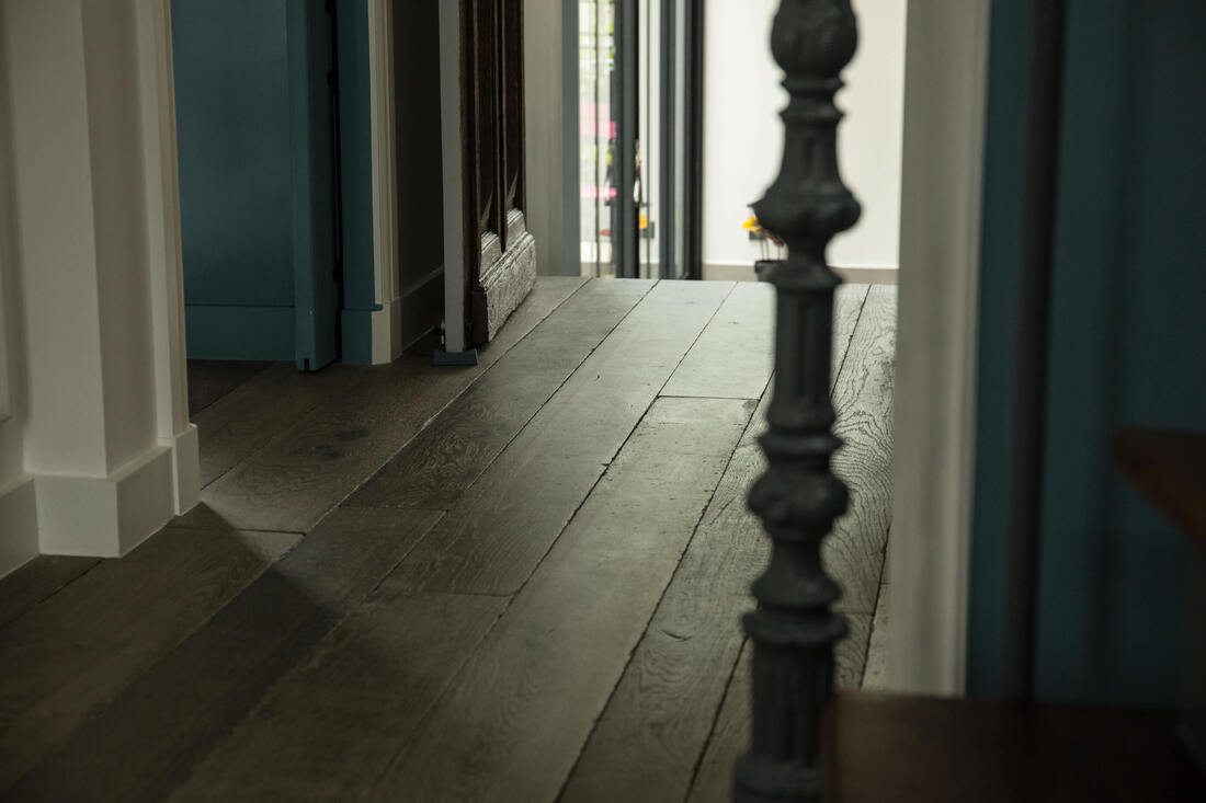 Dark Grey engineered French oak wood flooring