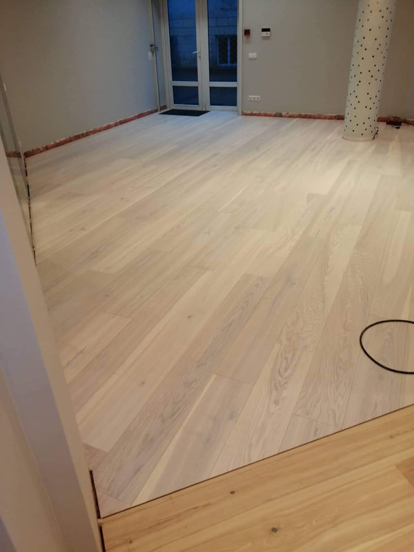 Ash Engineered Wood Flooring in Super White