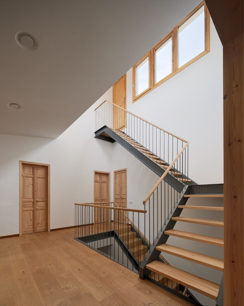 Wide plank and solid wood stairs