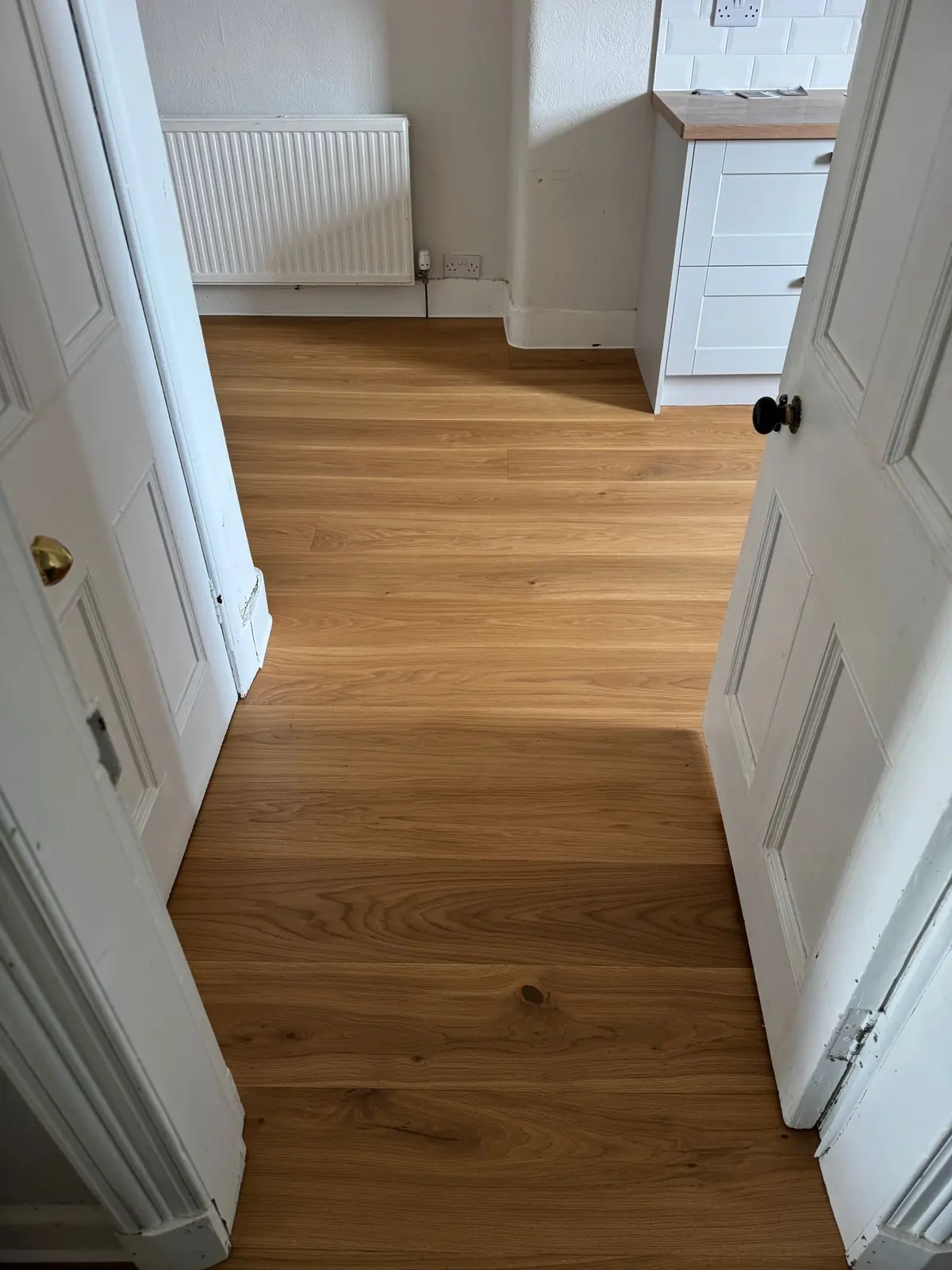 Oak floor from the hallway through to the kitchen