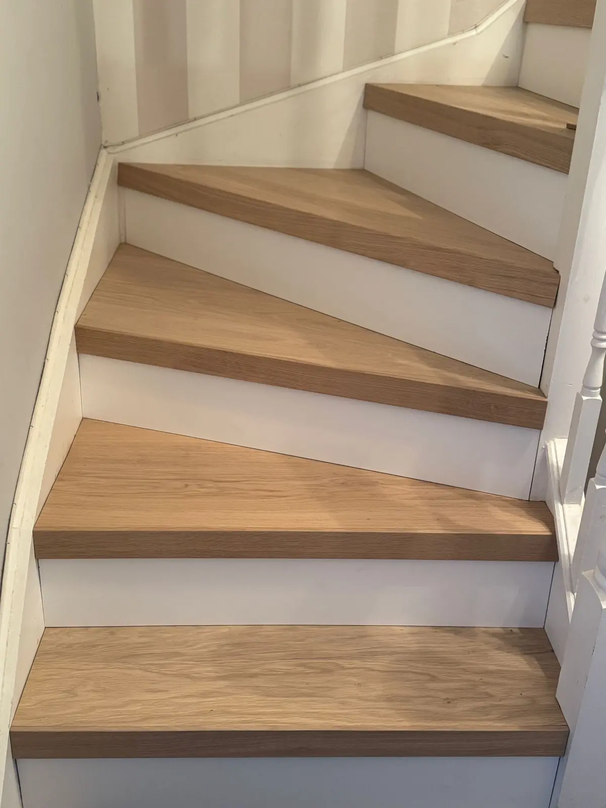 Bespoke Oak Stair Treads with White Risers in Edinburgh